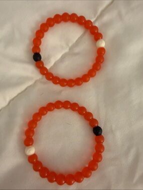 Lokai Red Beaded Silicone Bracelet Set Save the Children set of 2